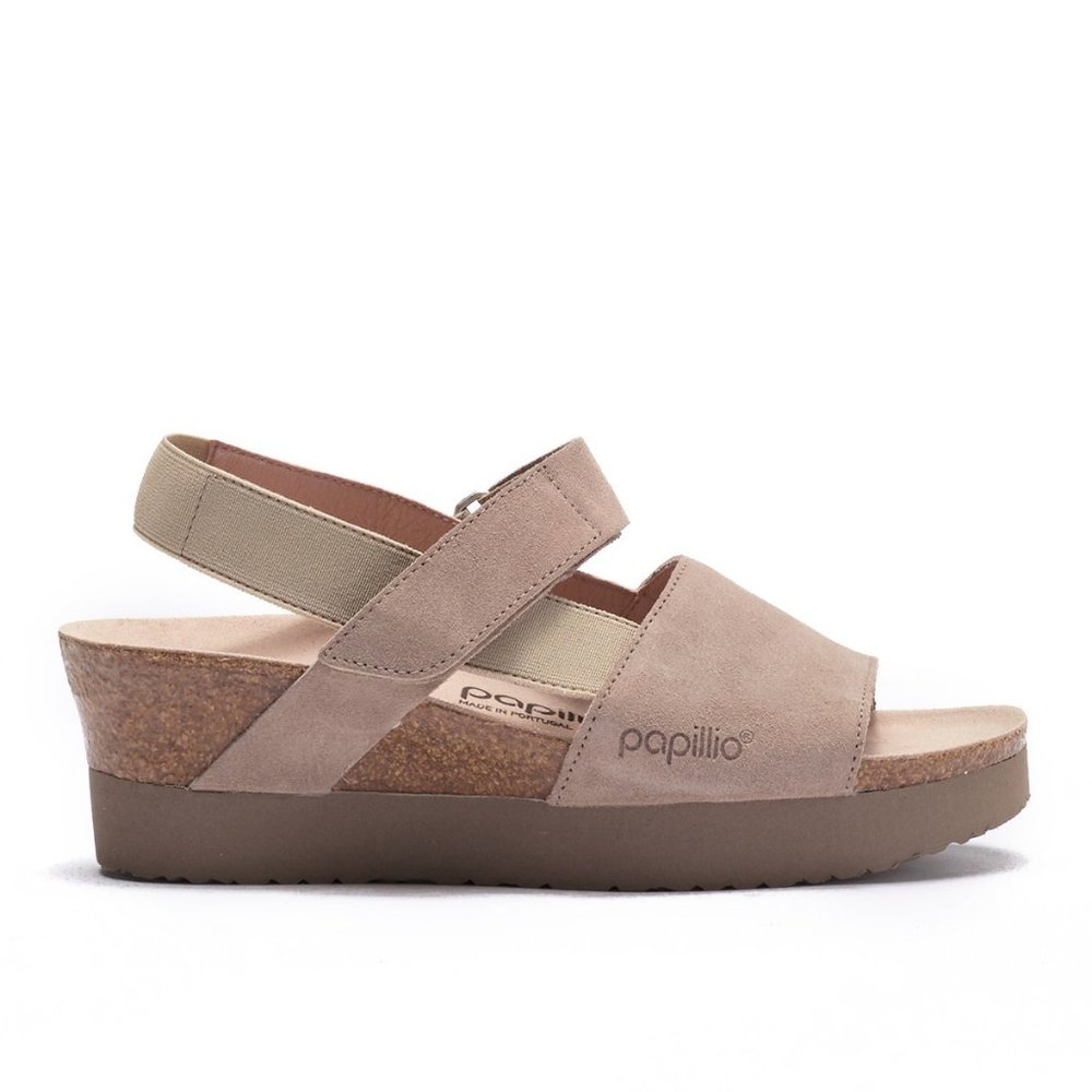 Birkenstock New LINDA Platform Wedge Sandal TAUPE NIB Arch Support Comfort 🎉HP - Picture 3 of 16